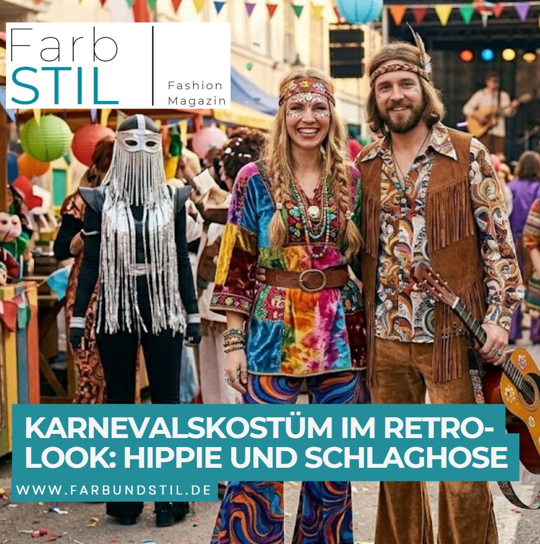 Karnevalskostüm im Retro-Look Hippie und Schlaghose Karnevalskostüm im Retro-Look Hippie und Schlaghose